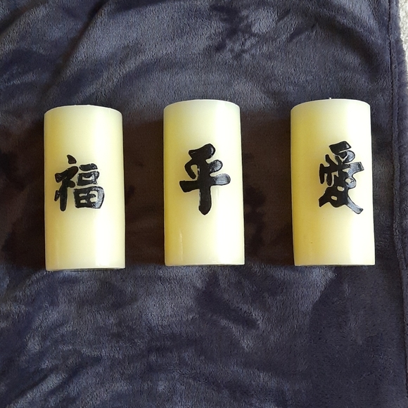 3 Chinese Character Candles